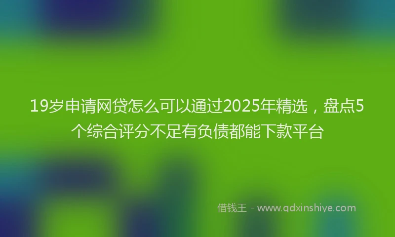 19岁申请网贷怎么可以通过2025年精选，盘点5个综合评分不足有负债都能下款平台
