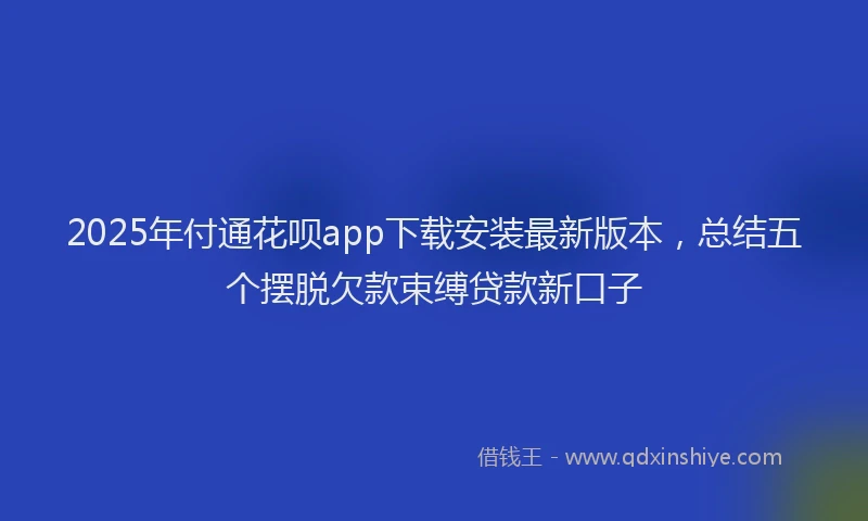 2025年付通花呗app下载安装最新版本，总结五个摆脱欠款束缚贷款新口子