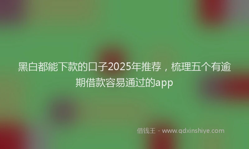 黑白都能下款的口子2025年推荐，梳理五个有逾期借款容易通过的app