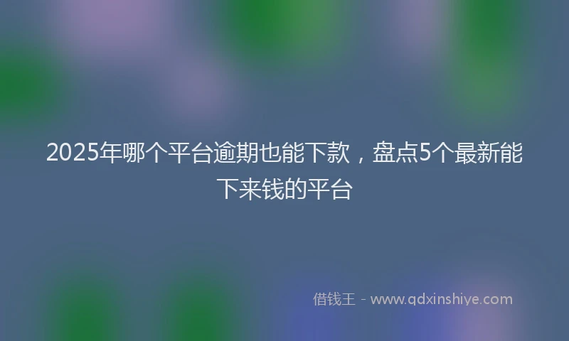 2025年哪个平台逾期也能下款，盘点5个最新能下来钱的平台