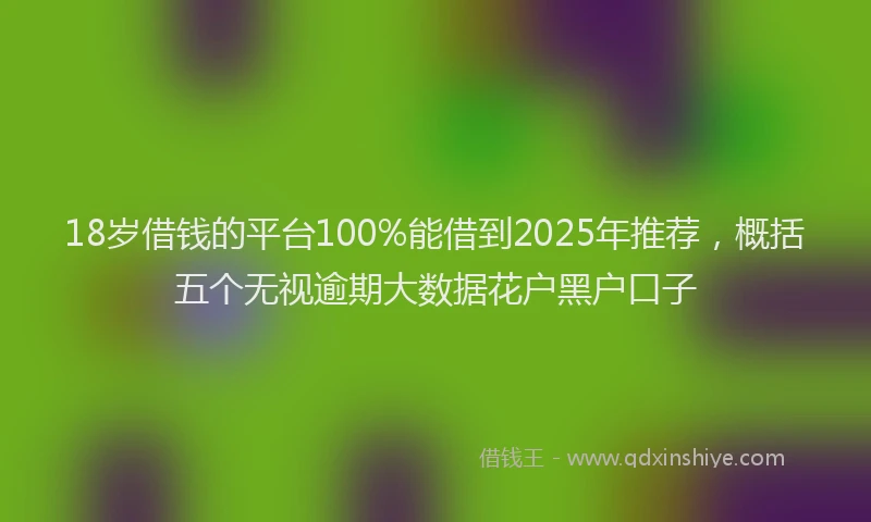 18岁借钱的平台100%能借到2025年推荐，概括五个无视逾期大数据花户黑户口子