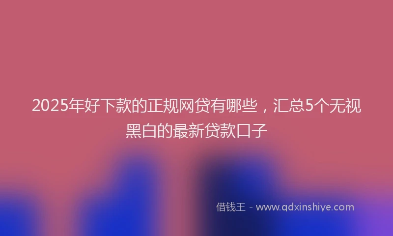 2025年好下款的正规网贷有哪些，汇总5个无视黑白的最新贷款口子