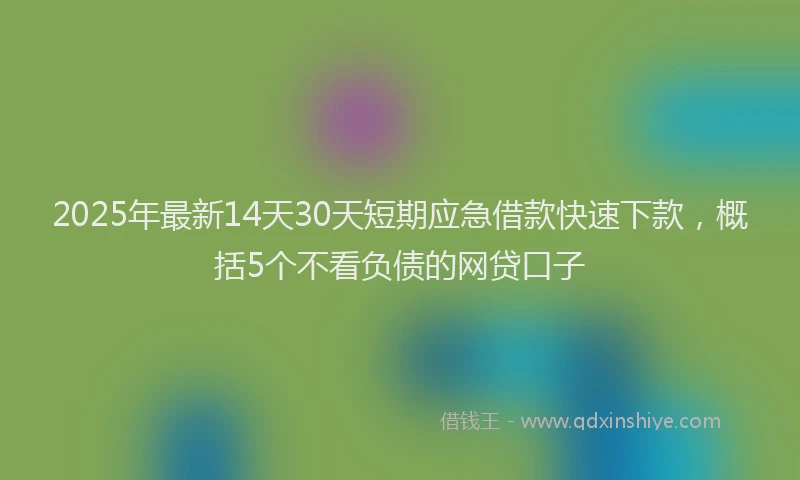 2025年最新14天30天短期应急借款快速下款，概括5个不看负债的网贷口子