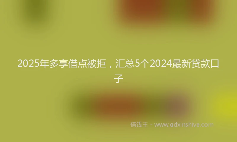 2025年多享借点被拒，汇总5个2024最新贷款口子