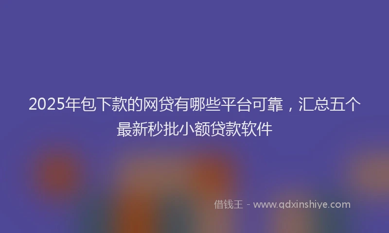 2025年包下款的网贷有哪些平台可靠，汇总五个最新秒批小额贷款软件