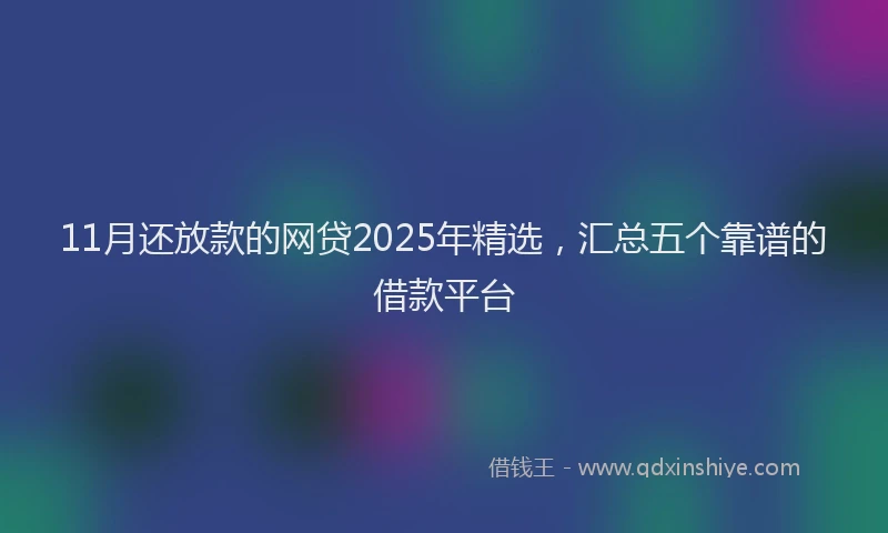 11月还放款的网贷2025年精选，汇总五个靠谱的借款平台