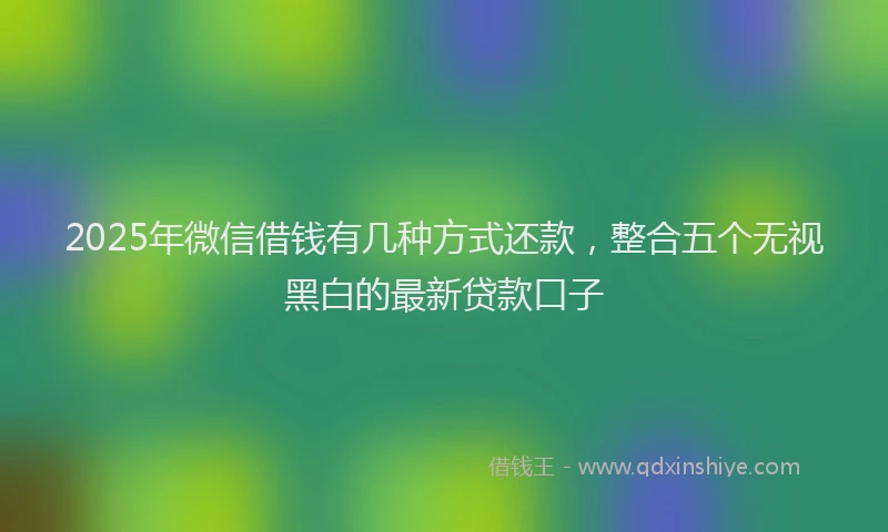 2025年微信借钱有几种方式还款，整合五个无视黑白的最新贷款口子