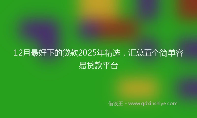 12月最好下的贷款2025年精选，汇总五个简单容易贷款平台