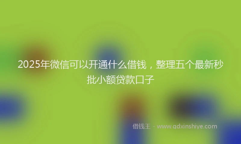 2025年微信可以开通什么借钱，整理五个最新秒批小额贷款口子