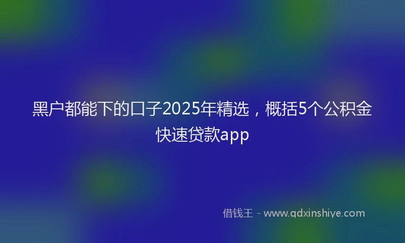 黑户都能下的口子2025年精选，概括5个公积金快速贷款app