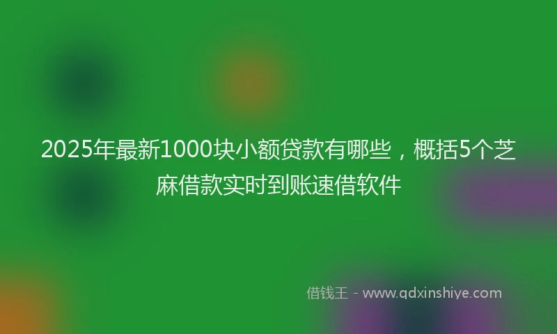 2025年最新1000块小额贷款有哪些，概括5个芝麻借款实时到账速借软件