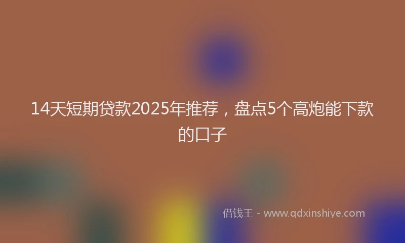 14天短期贷款2025年推荐，盘点5个高炮能下款的口子