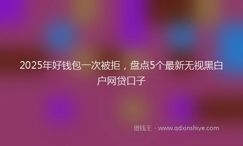 2025年好钱包一次被拒，盘点5个最新无视黑白户网贷口子