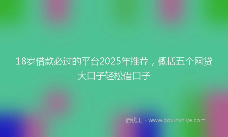 18岁借款必过的平台2025年推荐，概括五个网贷大口子轻松借口子