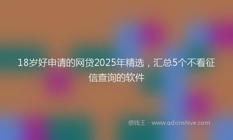 18岁好申请的网贷2025年精选，汇总5个不看征信查询的软件