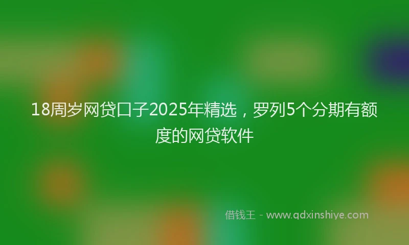 18周岁网贷口子2025年精选，罗列5个分期有额度的网贷软件