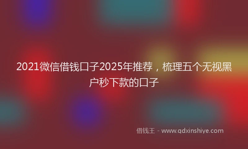 2021微信借钱口子2025年推荐，梳理五个无视黑户秒下款的口子