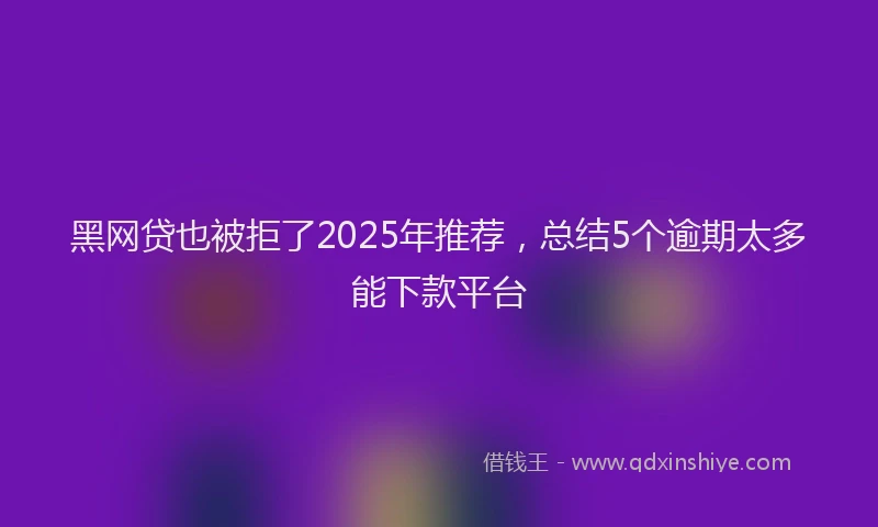 黑网贷也被拒了2025年推荐，总结5个逾期太多能下款平台