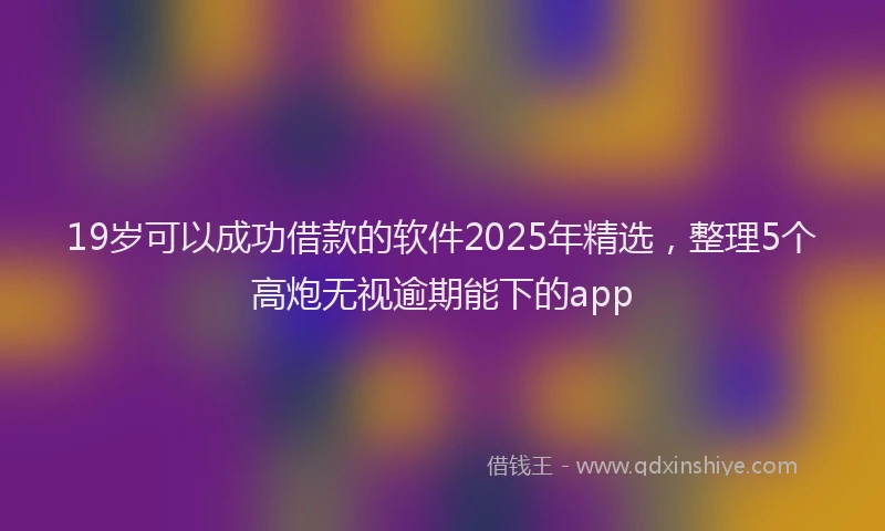 19岁可以成功借款的软件2025年精选，整理5个高炮无视逾期能下的app