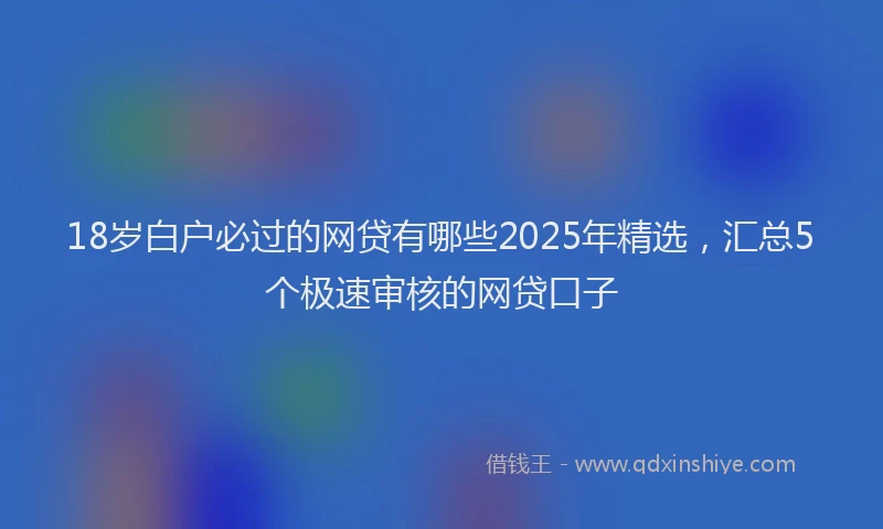 18岁白户必过的网贷有哪些2025年精选，汇总5个极速审核的网贷口子