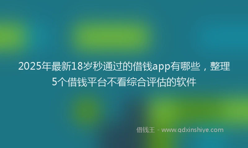2025年最新18岁秒通过的借钱app有哪些，整理5个借钱平台不看综合评估的软件