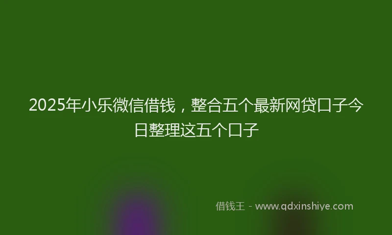 2025年小乐微信借钱，整合五个最新网贷口子今日整理这五个口子
