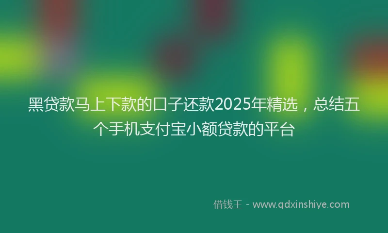 黑贷款马上下款的口子还款2025年精选，总结五个手机支付宝小额贷款的平台