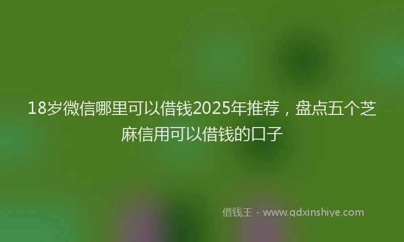 18岁微信哪里可以借钱2025年推荐，盘点五个芝麻信用可以借钱的口子