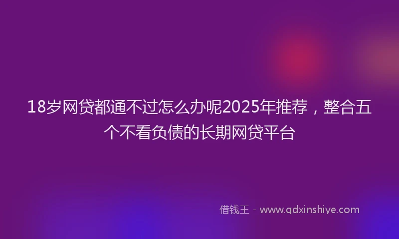18岁网贷都通不过怎么办呢2025年推荐，整合五个不看负债的长期网贷平台