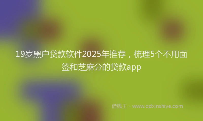 19岁黑户贷款软件2025年推荐，梳理5个不用面签和芝麻分的贷款app