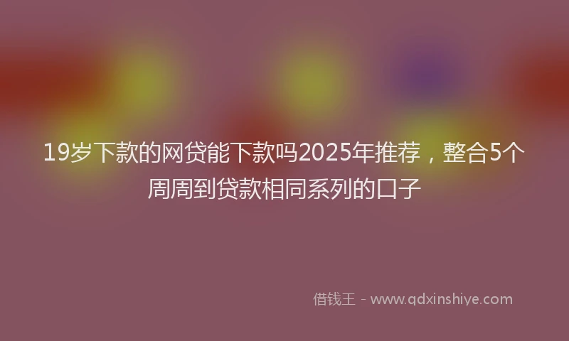 19岁下款的网贷能下款吗2025年推荐，整合5个周周到贷款相同系列的口子