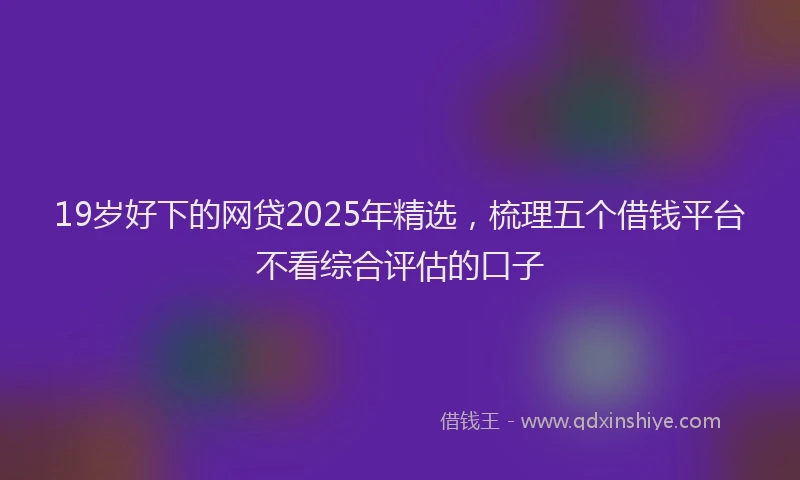 19岁好下的网贷2025年精选，梳理五个借钱平台不看综合评估的口子
