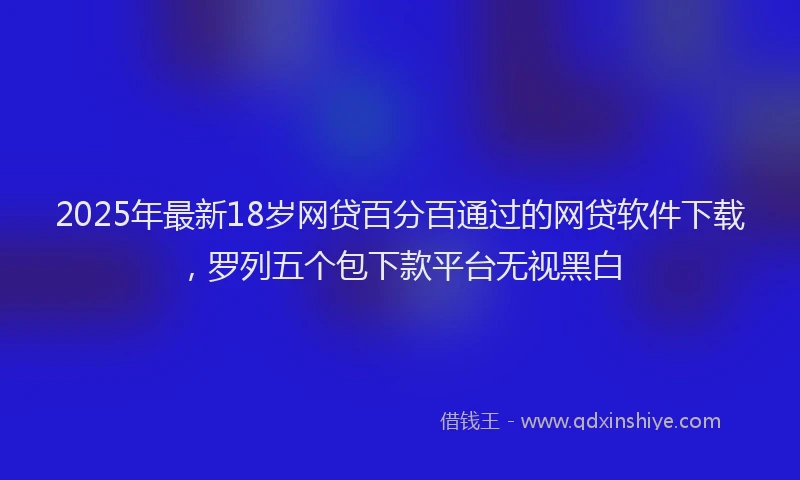 2025年最新18岁网贷百分百通过的网贷软件下载，罗列五个包下款平台无视黑白