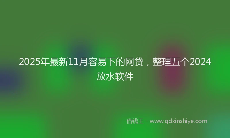 2025年最新11月容易下的网贷，整理五个2024放水软件
