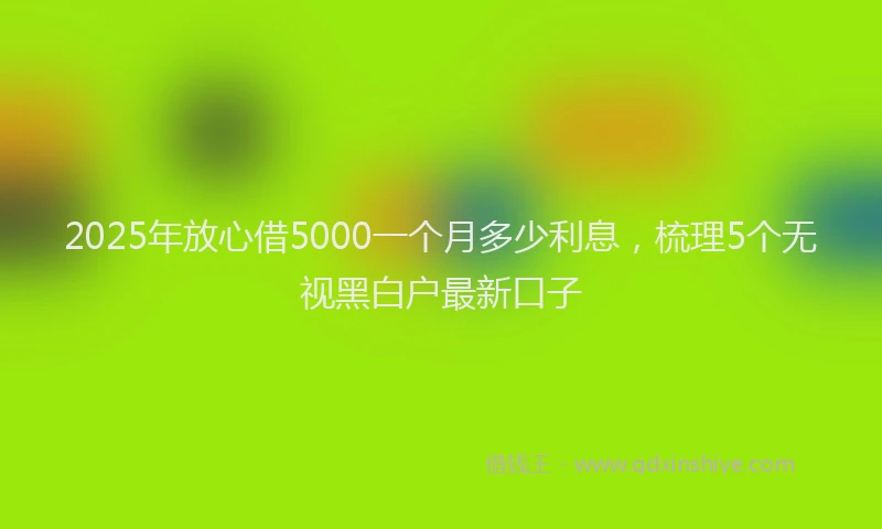 2025年放心借5000一个月多少利息，梳理5个无视黑白户最新口子