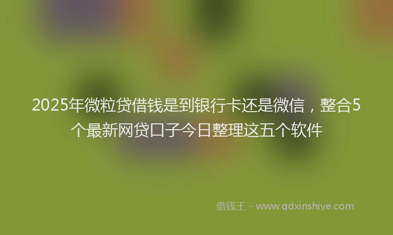2025年微粒贷借钱是到银行卡还是微信，整合5个最新网贷口子今日整理这五个软件