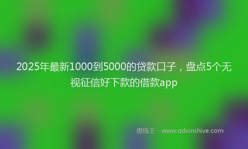 2025年最新1000到5000的贷款口子，盘点5个无视征信好下款的借款app