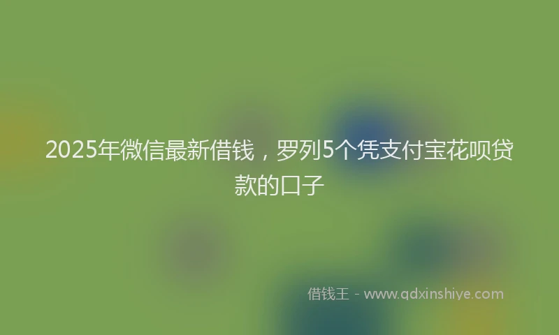 2025年微信最新借钱，罗列5个凭支付宝花呗贷款的口子