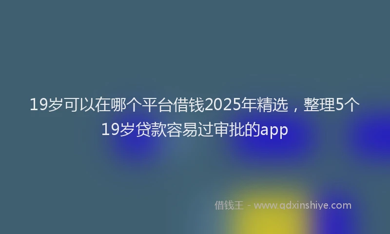 19岁可以在哪个平台借钱2025年精选，整理5个19岁贷款容易过审批的app