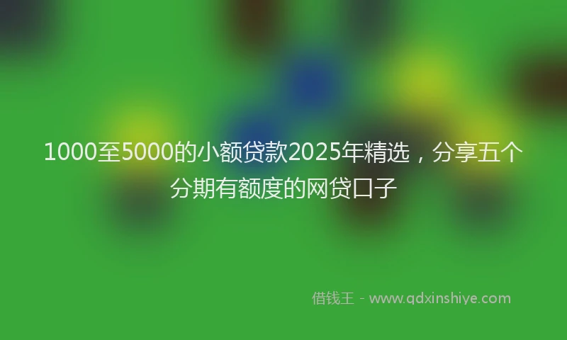 1000至5000的小额贷款2025年精选，分享五个分期有额度的网贷口子