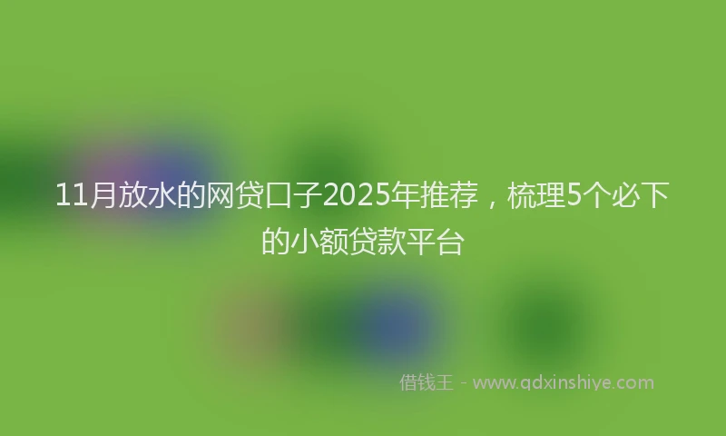 11月放水的网贷口子2025年推荐，梳理5个必下的小额贷款平台