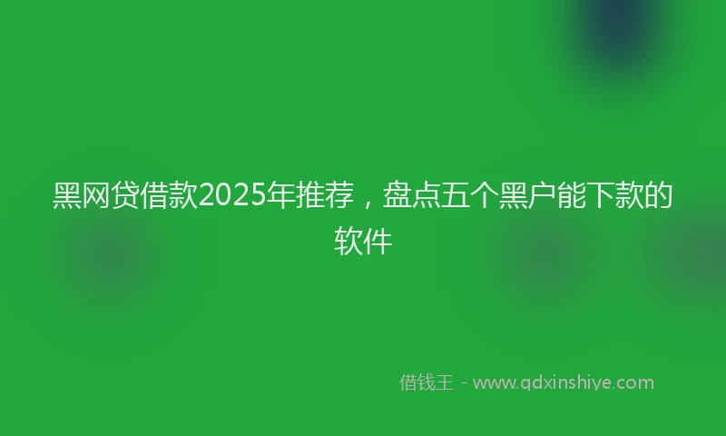 黑网贷借款2025年推荐，盘点五个黑户能下款的软件