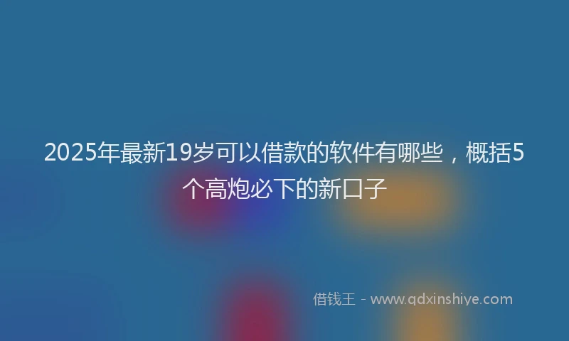 2025年最新19岁可以借款的软件有哪些，概括5个高炮必下的新口子