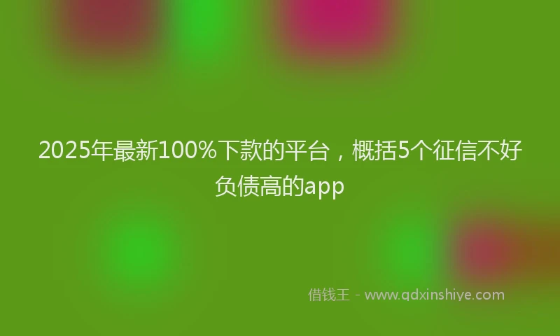 2025年最新100%下款的平台，概括5个征信不好负债高的app