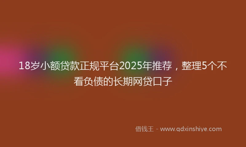 18岁小额贷款正规平台2025年推荐，整理5个不看负债的长期网贷口子