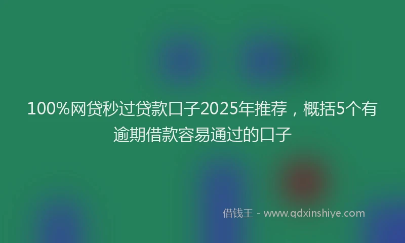100%网贷秒过贷款口子2025年推荐，概括5个有逾期借款容易通过的口子