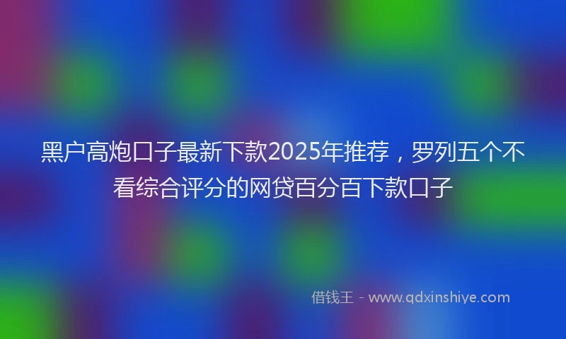 黑户高炮口子最新下款2025年推荐，罗列五个不看综合评分的网贷百分百下款口子