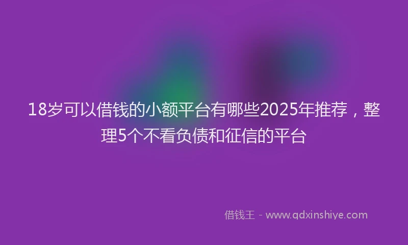 18岁可以借钱的小额平台有哪些2025年推荐，整理5个不看负债和征信的平台