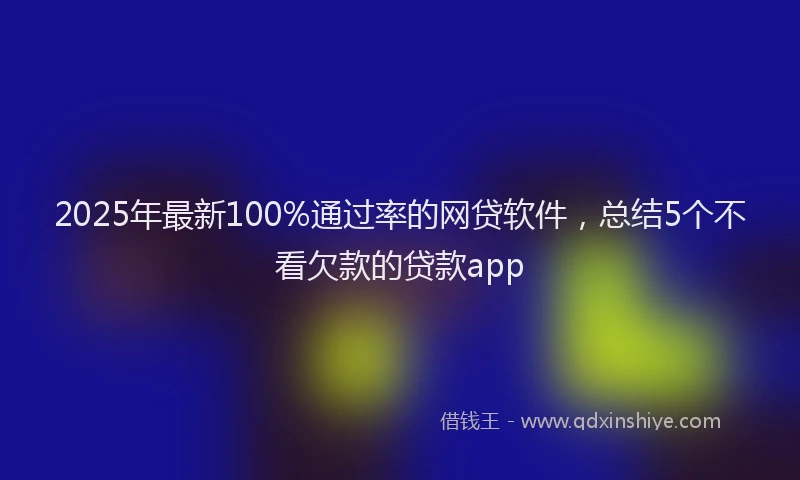 2025年最新100%通过率的网贷软件，总结5个不看欠款的贷款app