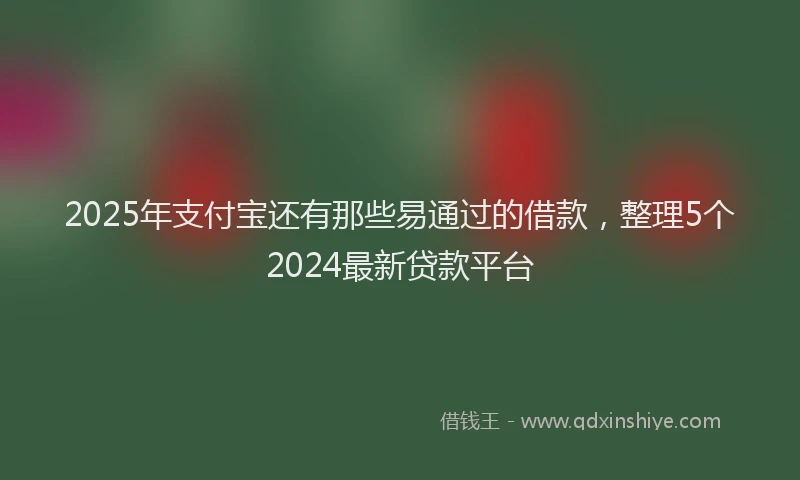 2025年支付宝还有那些易通过的借款，整理5个2024最新贷款平台